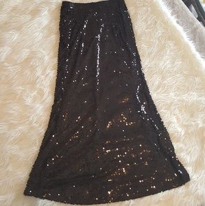 Black Formal Carmen Sequin Maxi Skirt